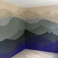 Altijd in de bergen: muurschildering