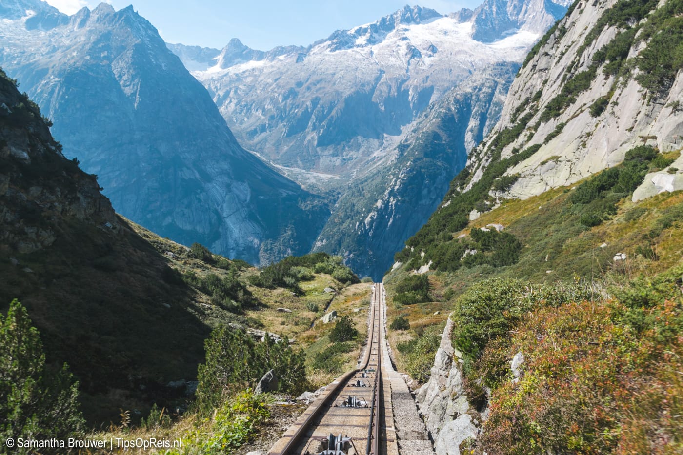 Gelmerbahn: naar beneden