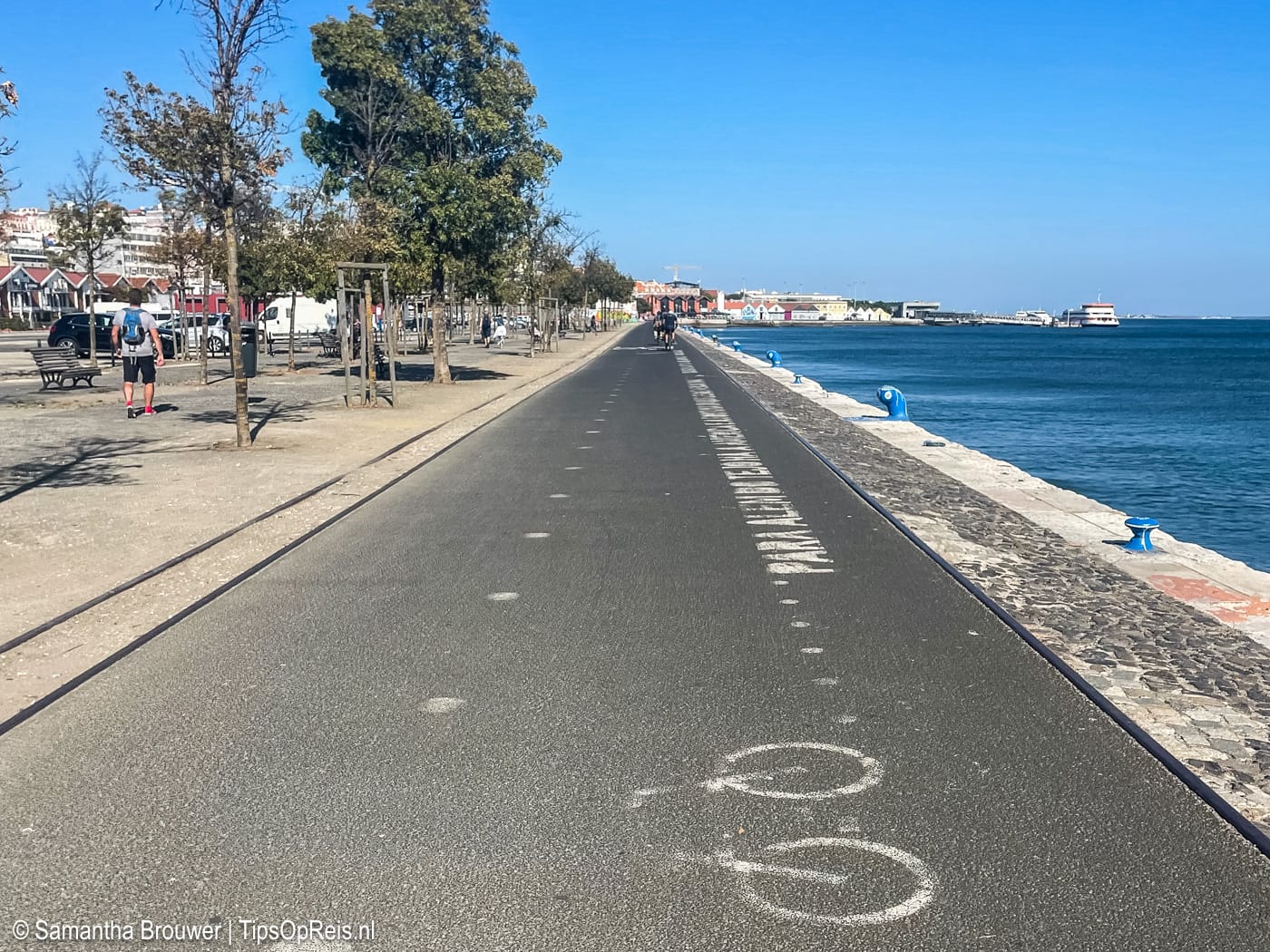 Vlakke fietspaden in Lissabon