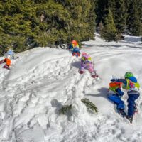 Leerlingen motiveren: wat als je gasten liever sneeuwballen gooien dan skiën? Kinderen spelen in de sneeuw