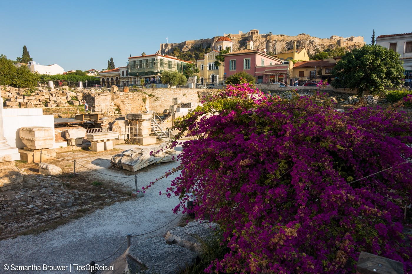 Uitzicht op de Akropolis vanaf Monastiraki