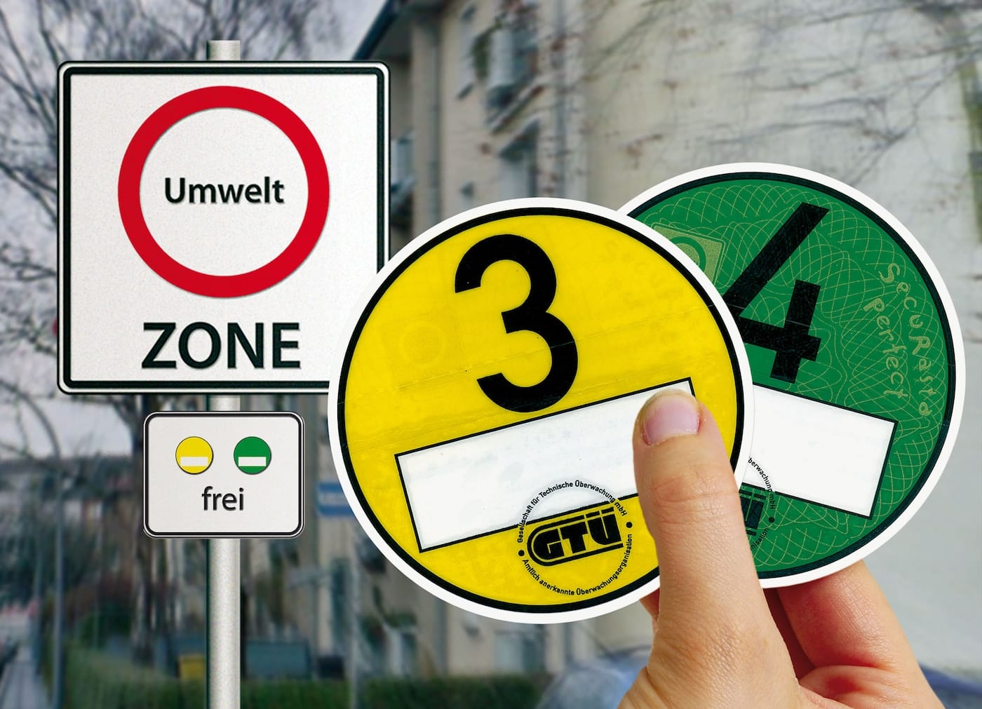 Umweltplakette Milieusticker Duitsland | GTÜ / pixelio.de