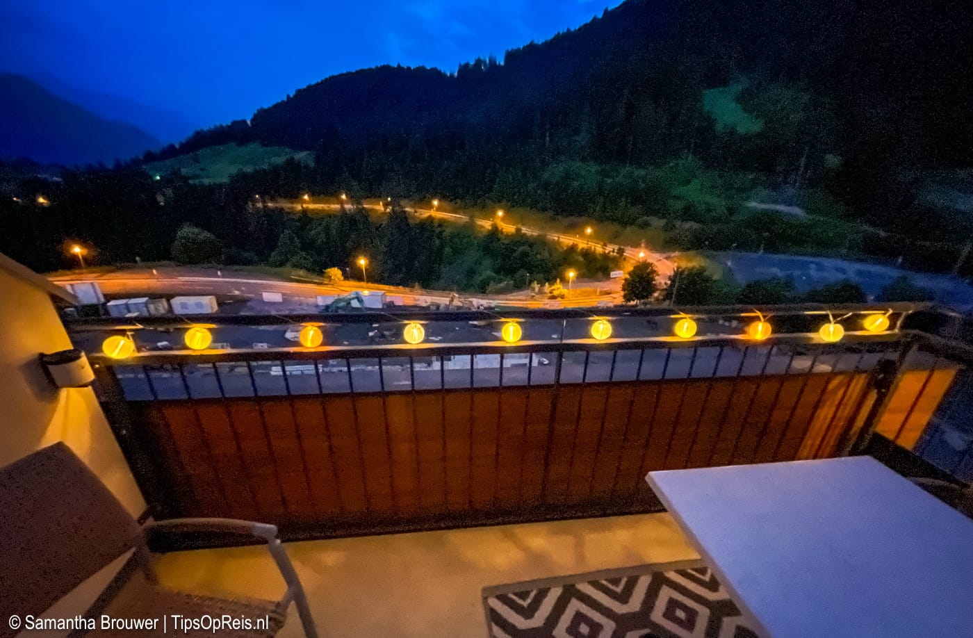 Mijn balkon van mijn kamer in het Team Resort Fiss